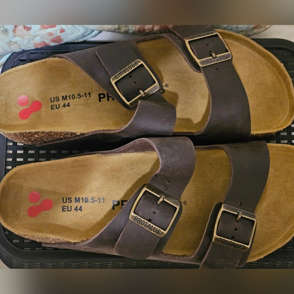 Men's Protalus Brown Leather "Arizona" Similar Sandals Size EU 44 US 10.5-11 - Picture 4 of 13